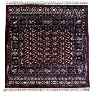 Bokhara Design Burgundy Red Square Turkish Rug160 L x 160 W cm