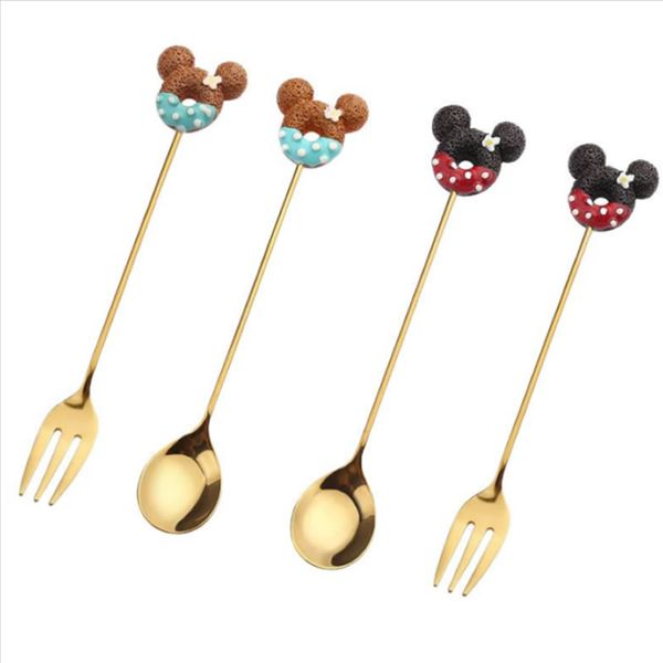 Set Of 4 Stainless Steel Cartoon Design Cutlery Set AMP-JY02