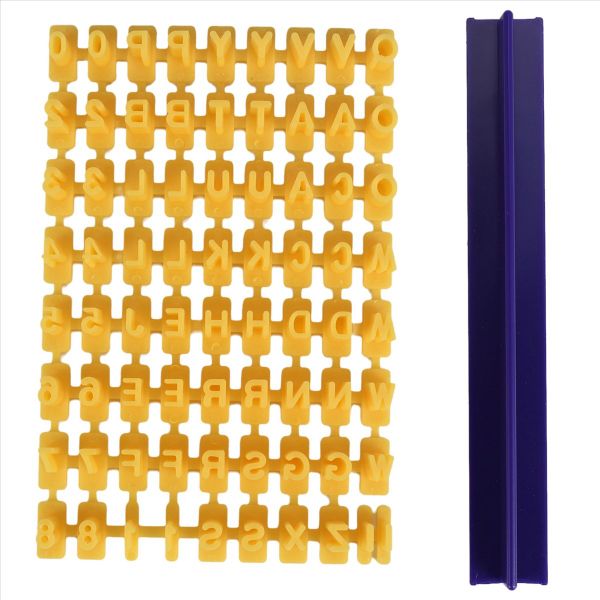 Alphabet Letter Number Cookie Press Stamp Embosser Round Cutter Stencil Too