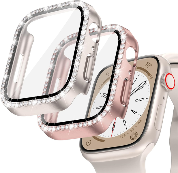 2x Bling Case for Apple Watch Screen Protector 40Mm SE 2Nd Gen Series 6 5 4