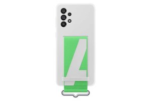 Samsung Galaxy A73 5G Silicone Cover With Strap-White