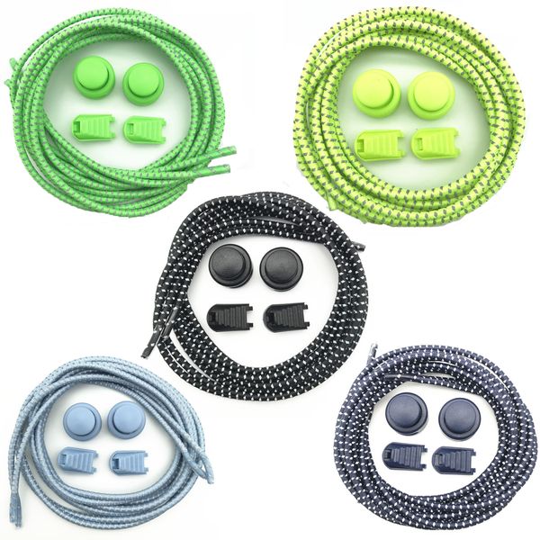 Five pairs of No Tie Shoe laces One Size Fits All Elastic Lock Laces