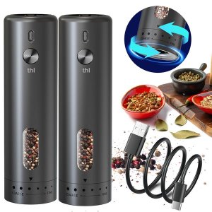 thl Electric Pepper Grinder Rechargeable, Adjustable Coarseness LED Light