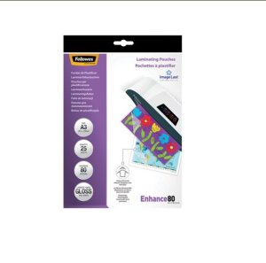 Fellowes- A3 Laminating Pouches 80mic 25 Sleeves