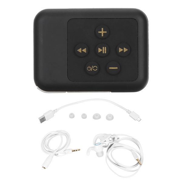 Waterproof MP3 Player HiFi Stereo Noise Reduction Back Clip Music Black