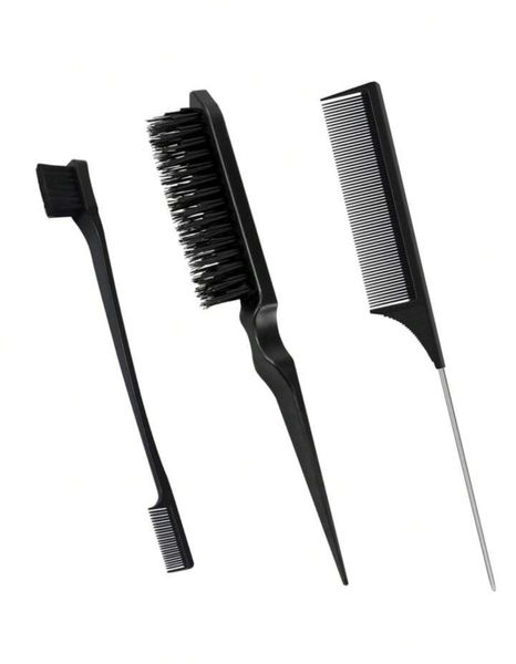 3 Piece Double Edge Comb Hair Teasing &amp; Rat Tail Comb Hair Styling Comb Set