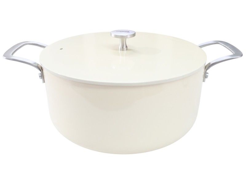 George &amp; Mason Alum Casserole With Lid &amp; SS handles Cream 24cm ( 4.5Lt)