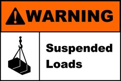 Warning Suspended Loads 30x40cm Sign -2 Pack.