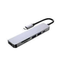 6 in 1 USB-C 4K HDMI Multi-Function Adapter Type C Hub Adapter - 5Gbps