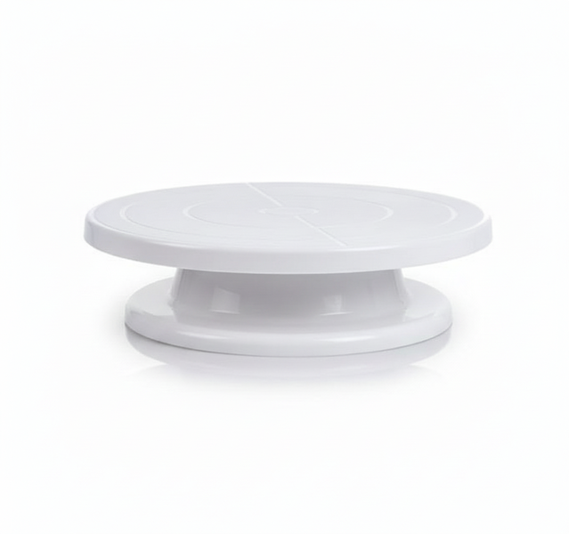 Versatile 28cm Plastic Turntable for Cake Decorating and Serving