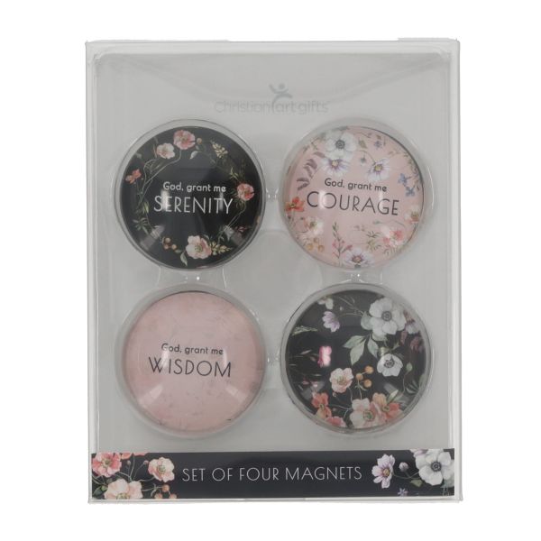 Four-Piece Glass Magnetic Set - Serenity Prayer