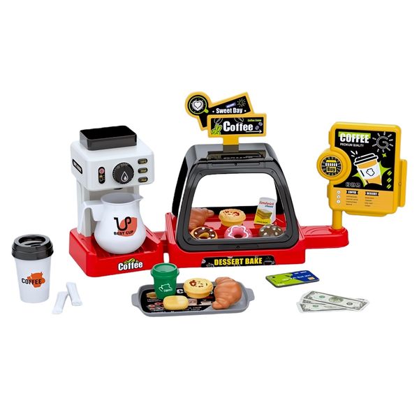 3-in-1 Kids Coffee Shop Playset - Café with Sounds &amp;Water Dispenser