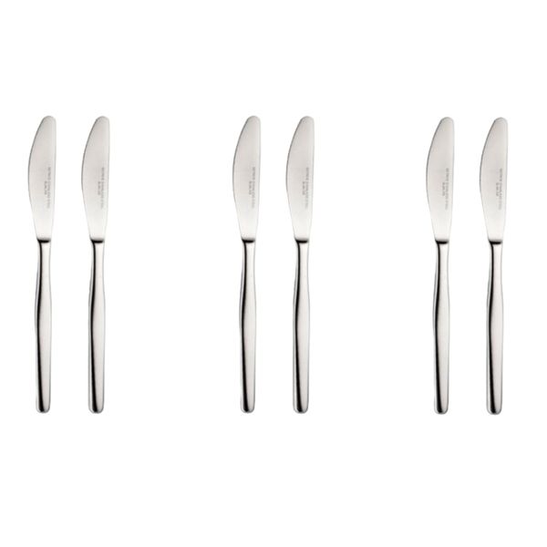 6 Piece Table Knife Slimline - Silver