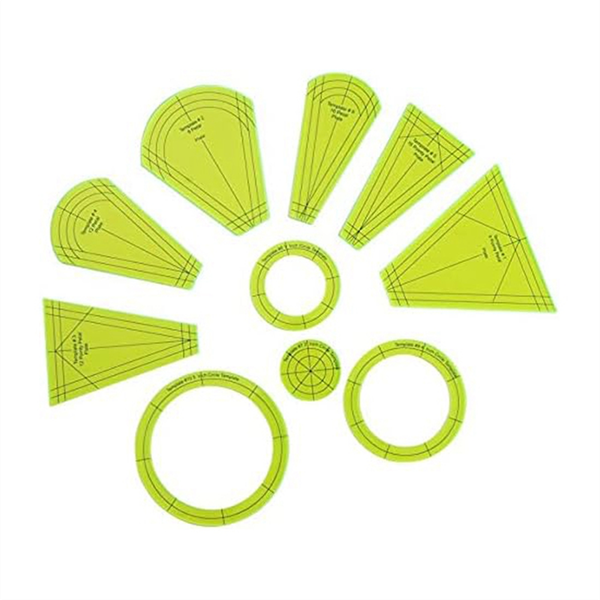 Dresden Quilting Template Set Sewing Patchwork Ruler Diy Tool (10Pc)
