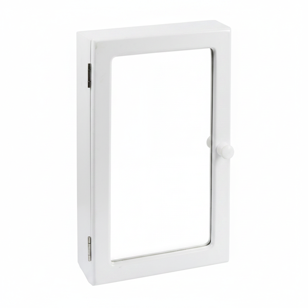White Solid Wood Single Bathroom Cabinet - Wall-Mounted Storage