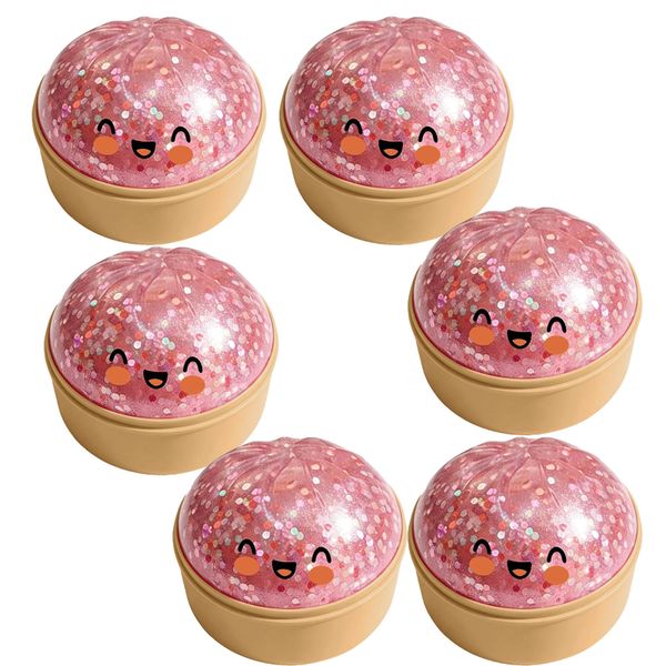 6 Piece Glitter Dumpling Squishies Toy, Giant Glitter Bun Squishy,