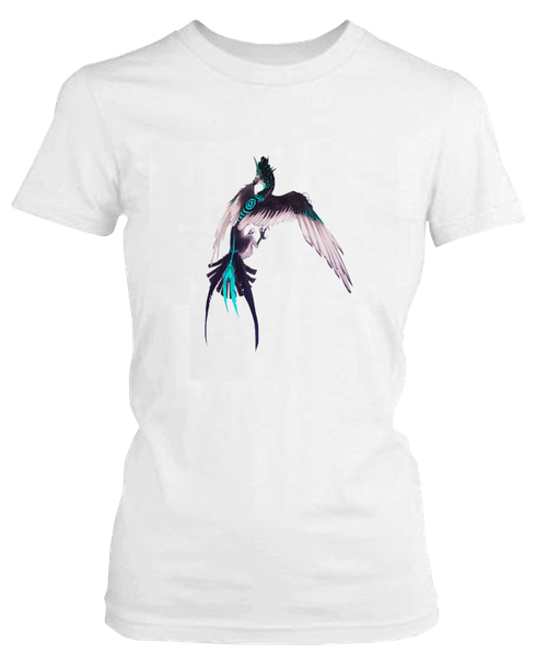 PepperSt Ladies White T-Shirt - Glide Dragon