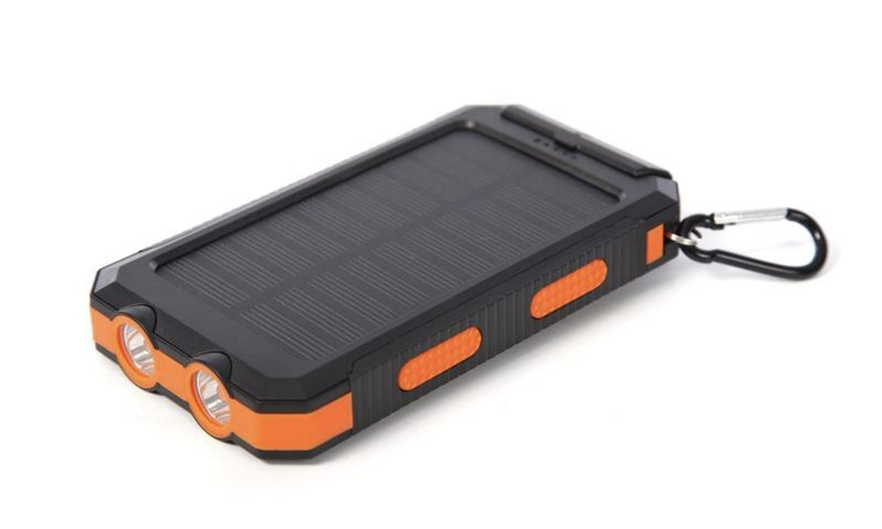 20000mAh Solar Powered Power Bank - Dual USB Output &amp; Flashlight - Orange
