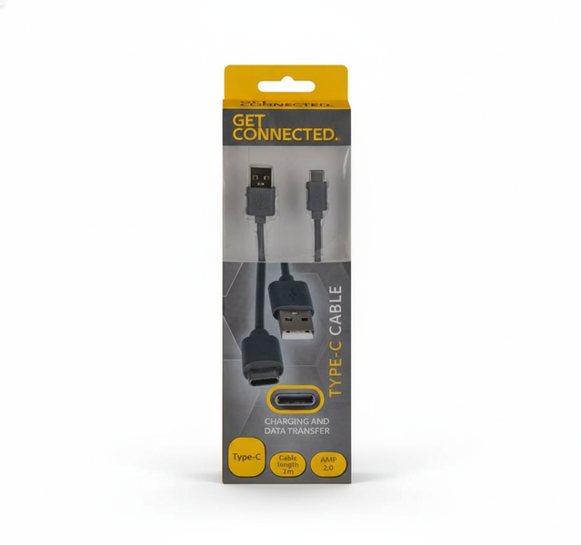 Get Connected USB Type-C 2.0 Cable 2A 2m Cable Length 2m