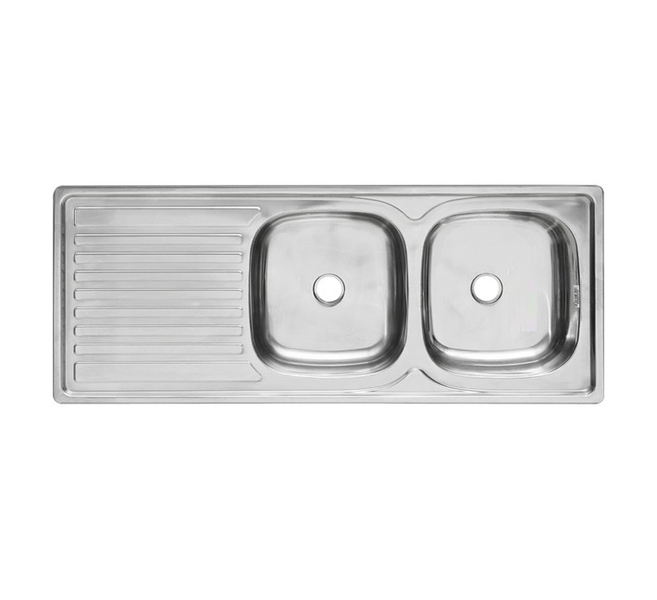 ZYS - Double Bowl Kitchen Sink - Stainless Steel Sit-on ( 1200 x 500 mm )