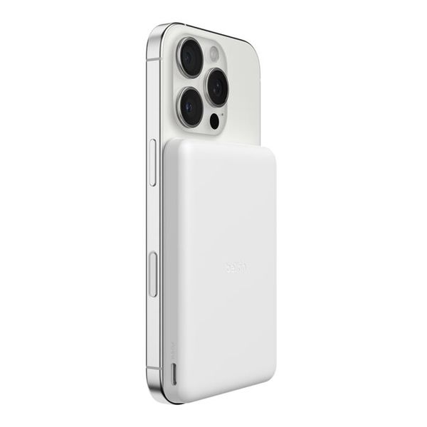 Belkin - Magnetic Power Bank 5000mAh, Slim Portable - White