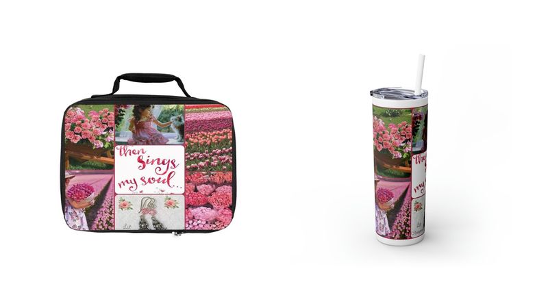 Pink Roses Bible Bag &amp; Tumbler Combo