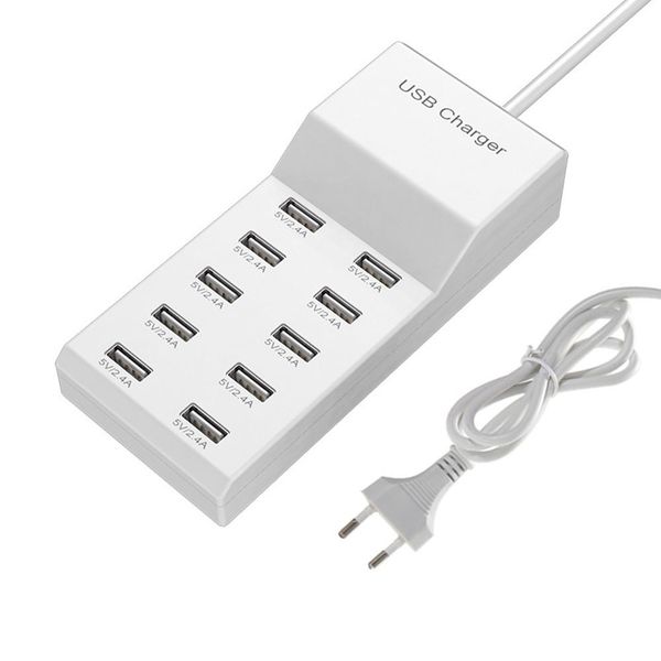10-Port USB Charger Desktop Charging Station Multiple Devices USB Charger