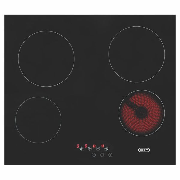 Defy DHD406A 60cm Slimline Hob w/ Control Panel - Black Glass
