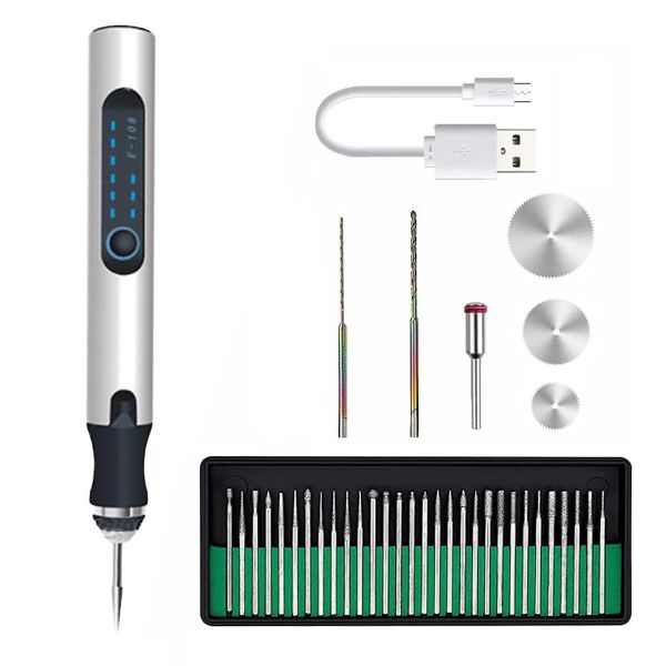 USB Rechargable Engraving Pen with Bits Mini Cordless Electric Engraver