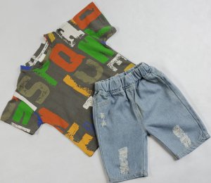 T with Ripped Denim