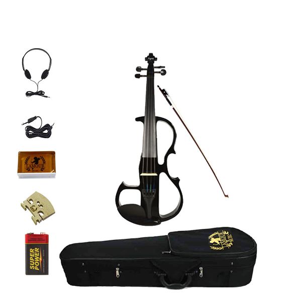 Lamour 4/4 Half Ring Electric Violin W/Case Combo - W/4 Fine tuners