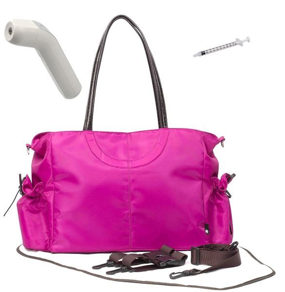 Newborn Baby Care Kit W Pink Nappy Bag, Thermometer, Medicine Bottle