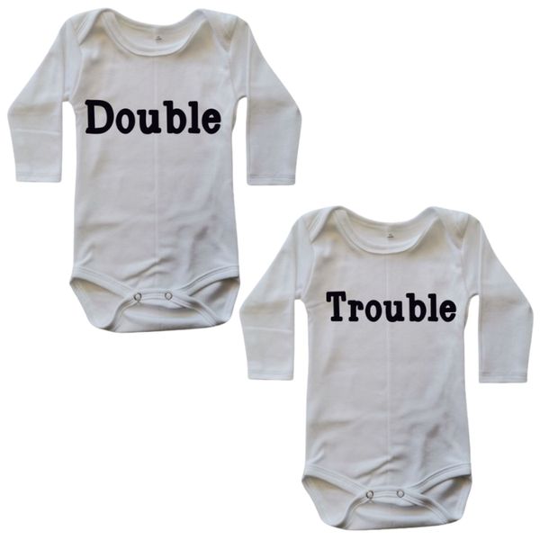 Double Trouble Twin Combo - Long Sleeve Baby Grow