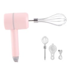 Electric Cordless Hand Mixer 3 Speed Kitchen Handheld Mixer for Baking Pink