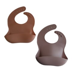 Silibaby Soft Silicone Pocket Bibs - Set Of Two Bibs With Catch Pockets