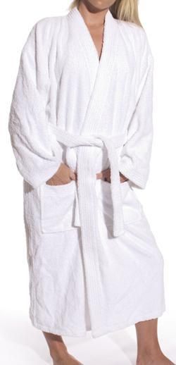 Pavia Luxury Adult Coral Fleece Bathrobe Gown - White (One Size)