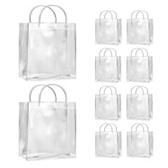 10Pcs Clear Gift Bags with Handles for Jewelry Candy Christmas