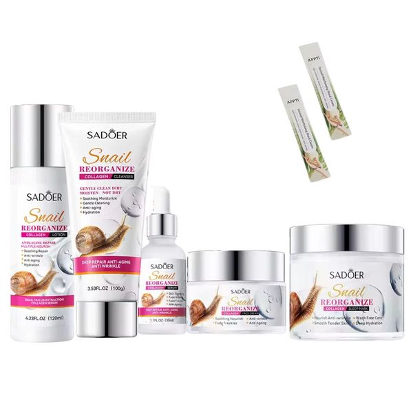 Snail Cleanser, Face Cream, Serum, Sleep Mask, Body Lotion &amp; Hand Cream