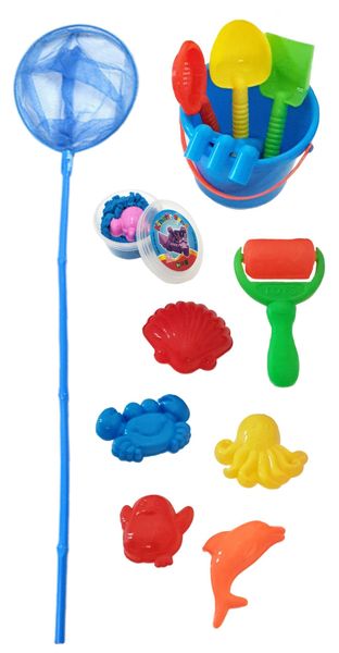 Beach Bucket Set - Red - 13 Piece