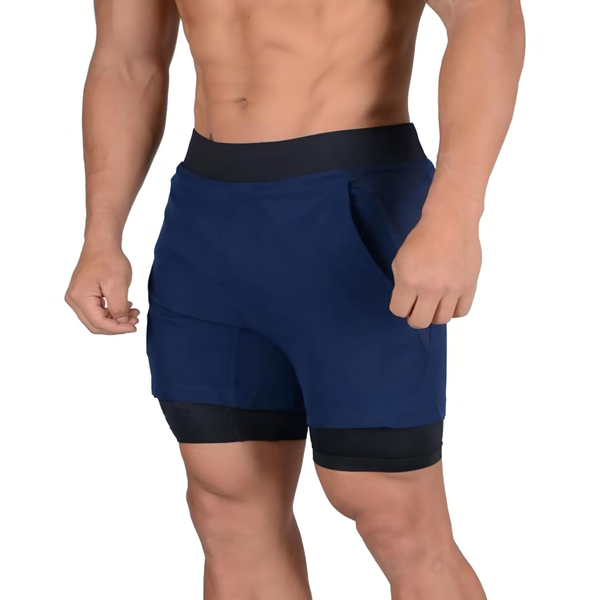 2 in 1 Athletic Shorts Jogger with Inner Pockets Quick Dry Hiking Gym Trail
