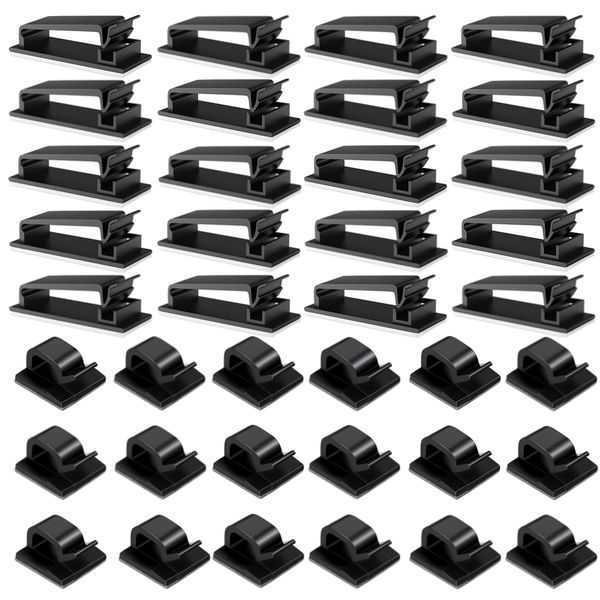 Home Office Medium &amp; Large Cable Clips Jumbo Set Of 40