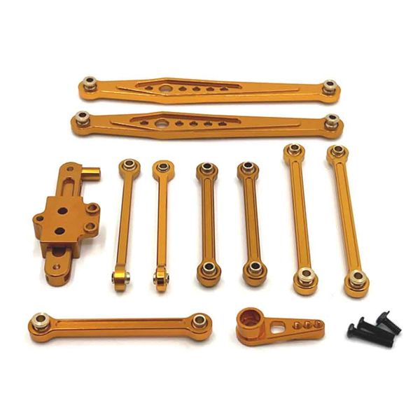 Rc Car Upgrade Fixed Rod Steering Group Servo Arm Kit Gold