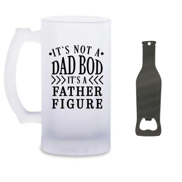 Father Figure Beer Glass And Bottle Opener