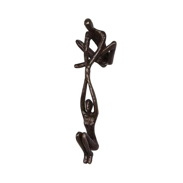 Black Hand - in - Hand Dancing Sculpture: Resin Home Decor