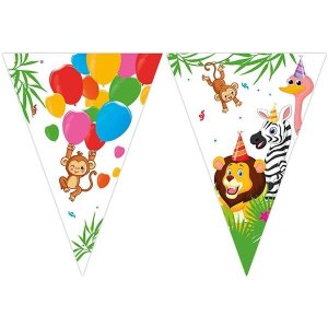 Jungle Balloons Paper Triangle Flag Banner