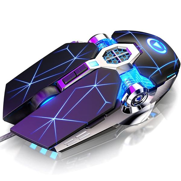 QYNIAL Gaming Mouse Wired RGB 3200DPI USB Optical Mouse 7 Buttons Black