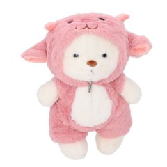 Bear Stuffed Animal Soft 30cm Adorable Plush Toy with Hoodie Clothes Pink
