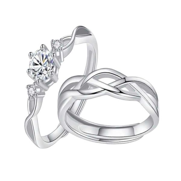 Wedding Engagement Vintage Retro Ring Set Jewelry