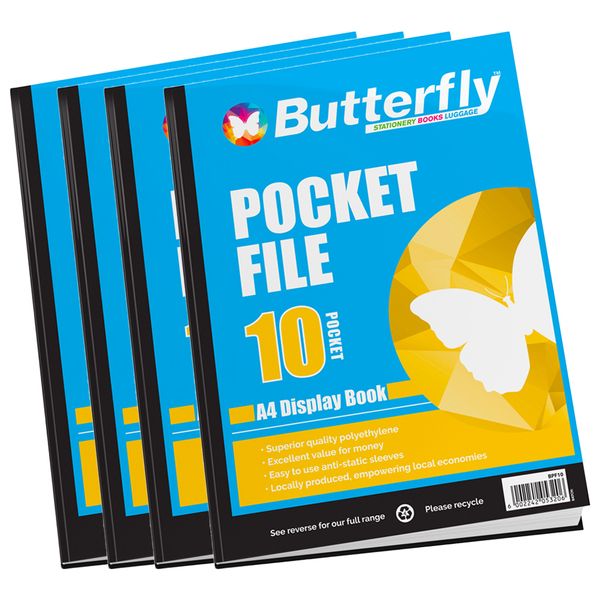 Butterfly Pocket file - A4 50 m 10 Pocket Display Book x 24