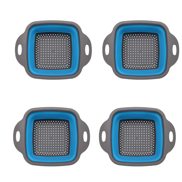 4 Piece Kitchen Silicone Folding Food Basket Strainer-KT32119